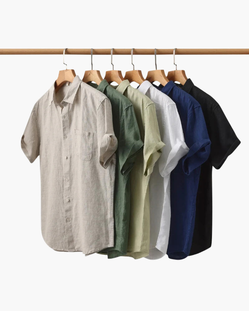 Chemise en lin à manches courtes