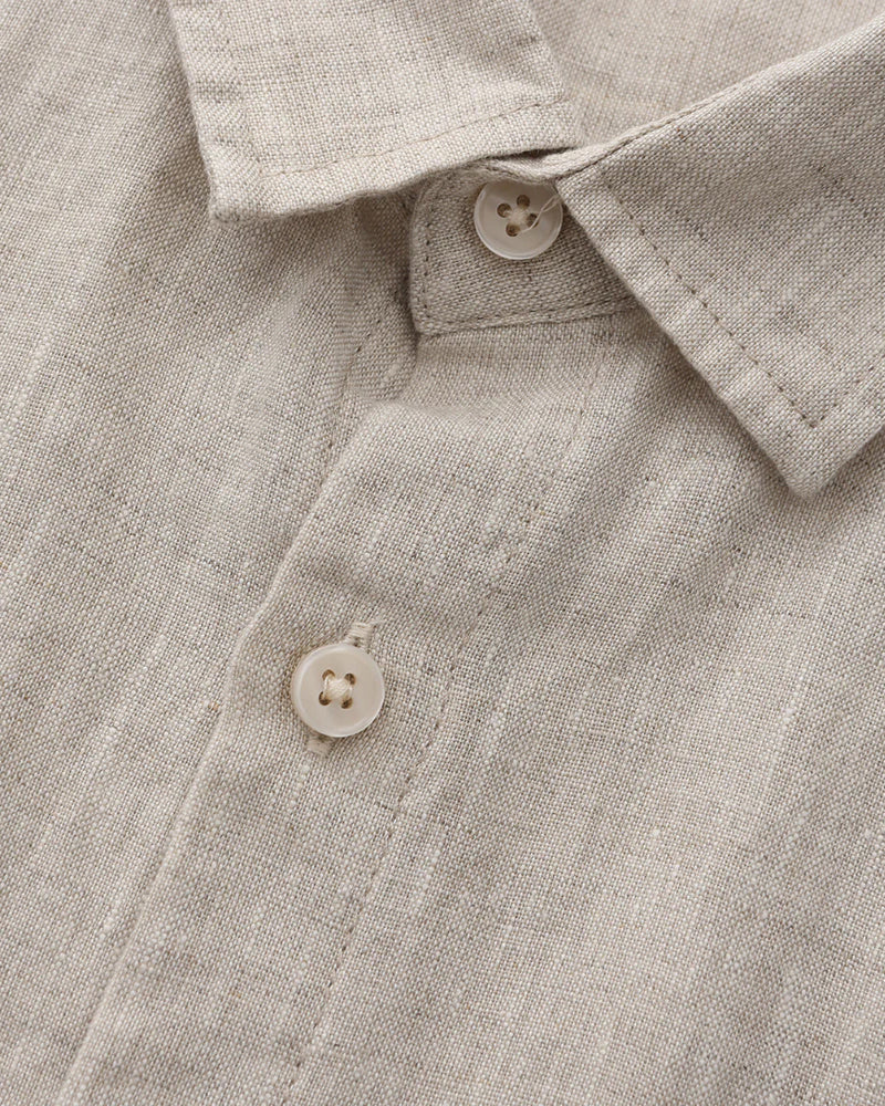 Chemise en lin à manches courtes
