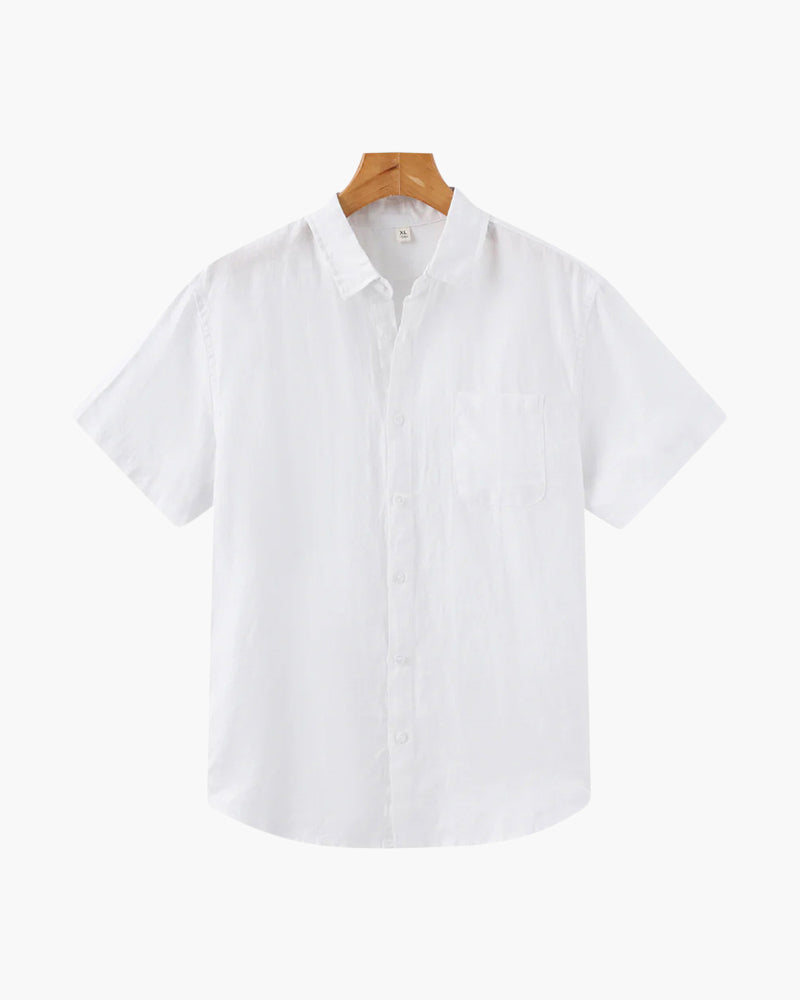 Chemise en lin à manches courtes