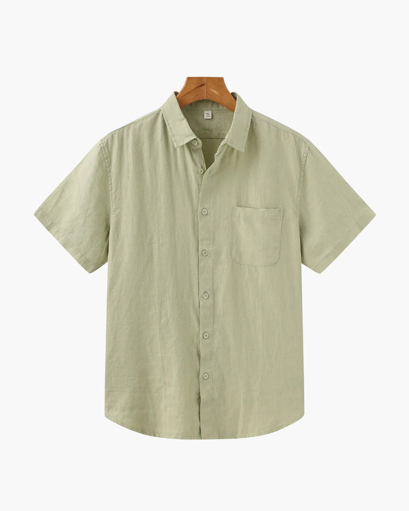 Chemise en lin à manches courtes