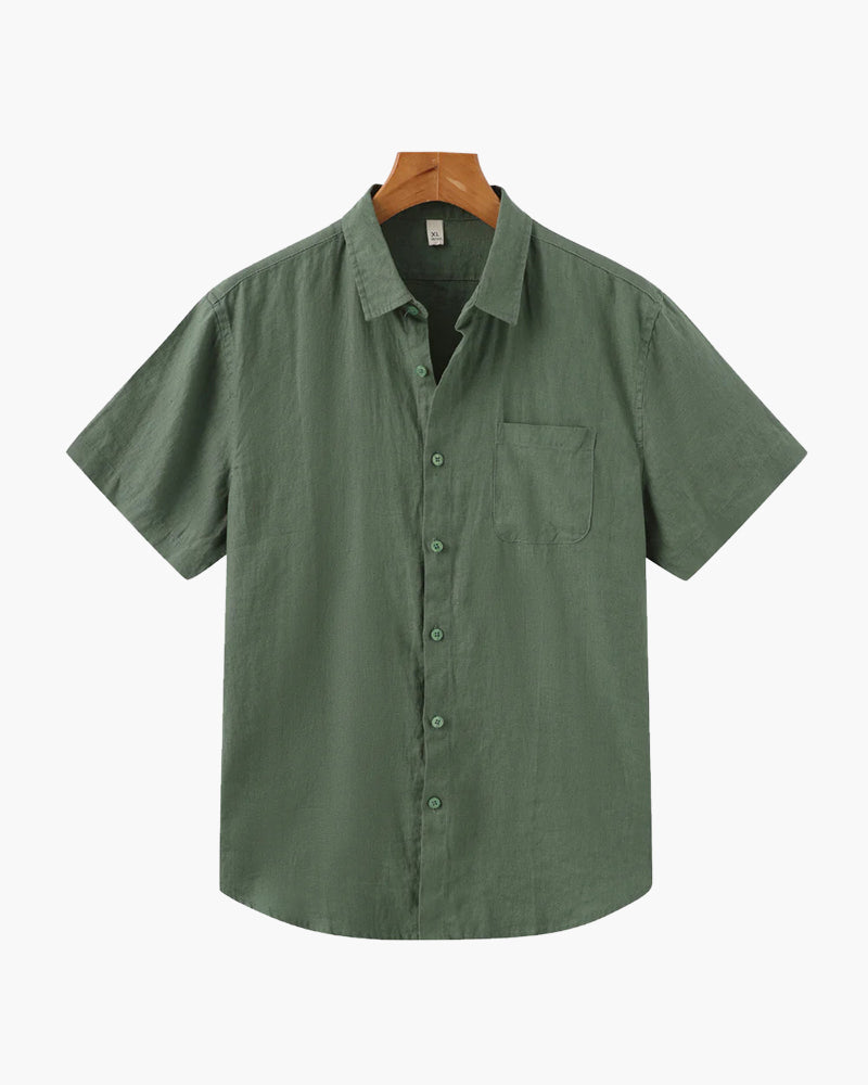 Chemise en lin à manches courtes