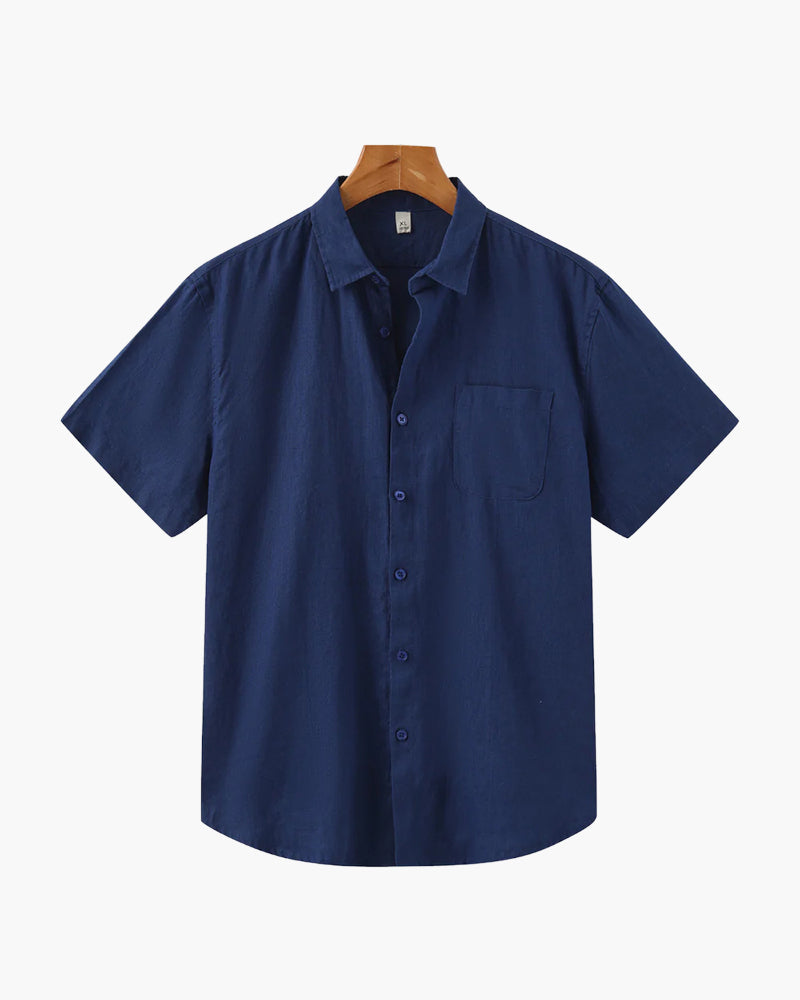Chemise en lin à manches courtes