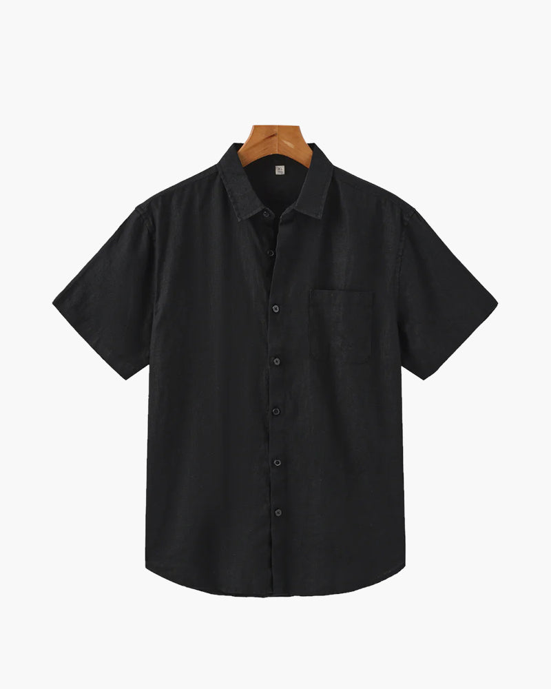 Chemise en lin à manches courtes
