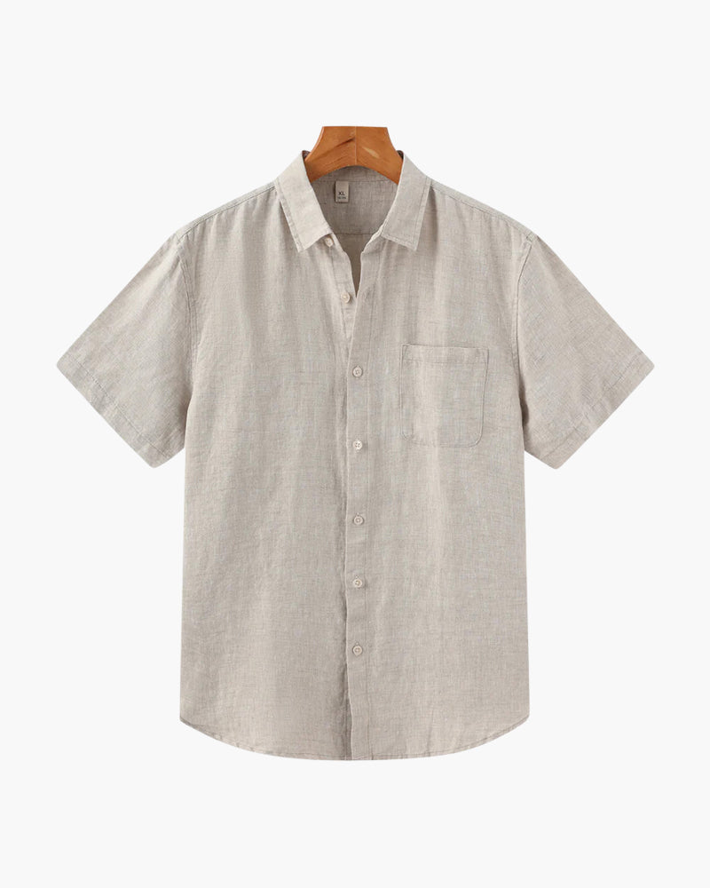 Chemise en lin à manches courtes